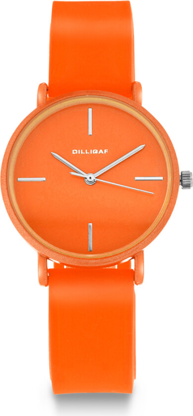 klokke med orange silikonrem