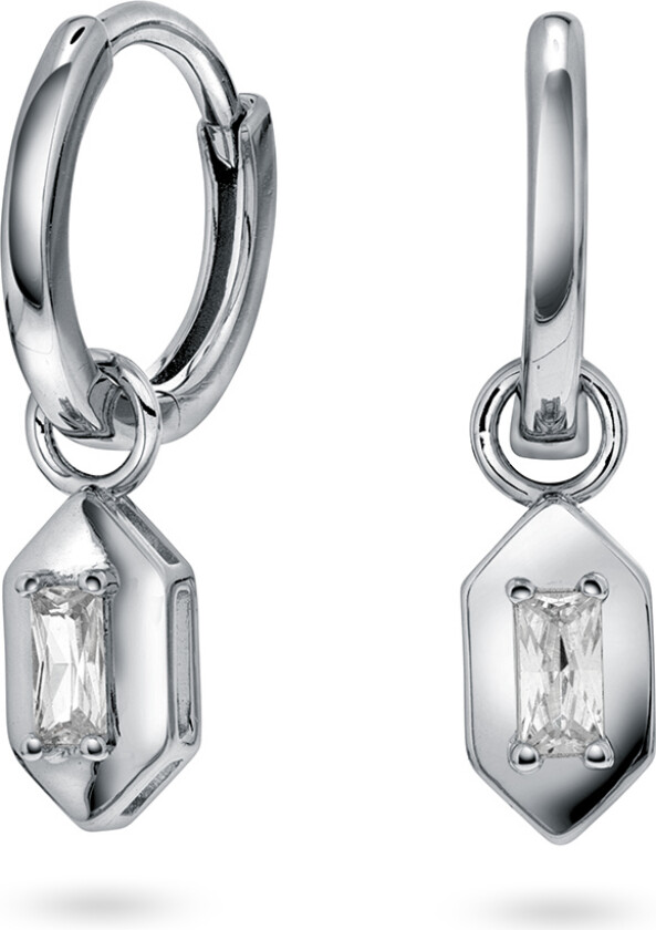 Øreringer i 925 sølv med zirkonia