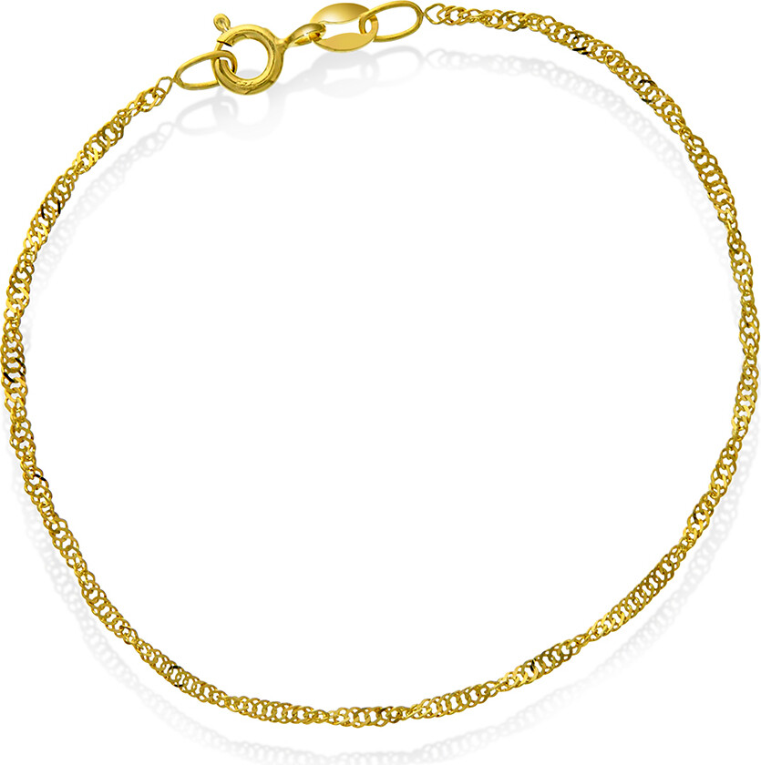 Singapore armbånd i forgylt 925 sølv 1,85 mm, 17,5 cm