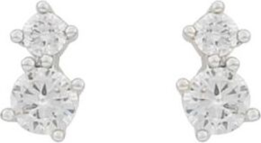 Snö of Sweden Copenhagen, Øredobber i forsølvet messing med hvite zirkonia