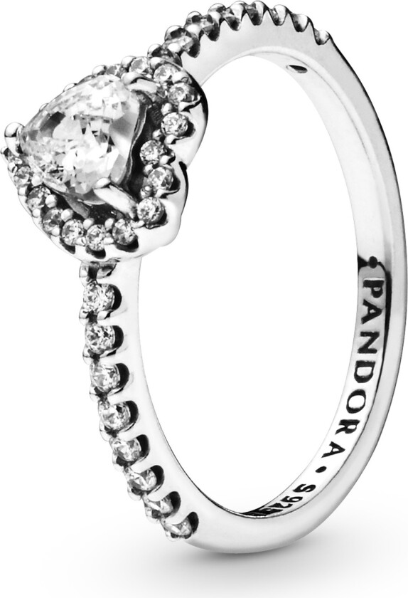 Timeless, Ring i 925 sølv med hjerte, str 50