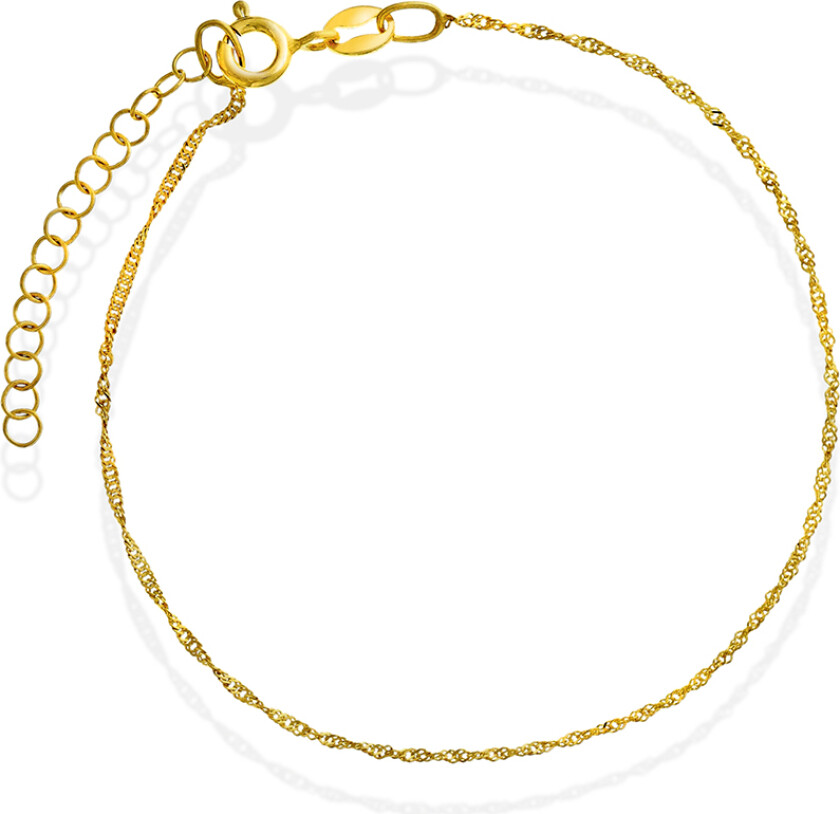 Singapore armbånd i 925 forgylt sølv, 19 cm