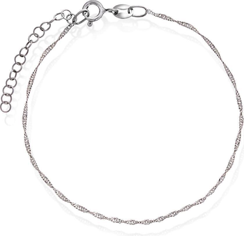 Singapore armbånd i 925 rhodinert sølv, 19 cm