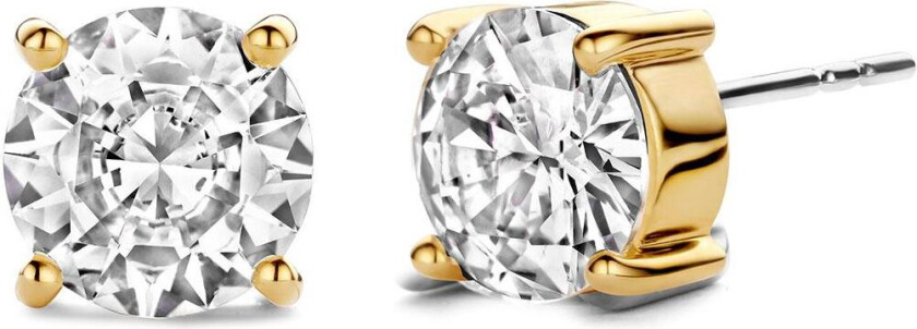 Øredobber i 925 forgylt sølv med zirkonia