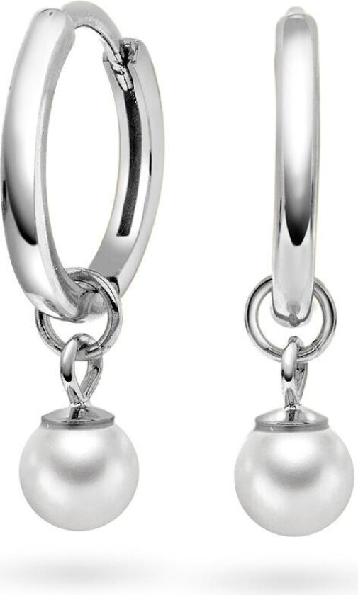 Øredobber i 925 sølv med syntetisk perle