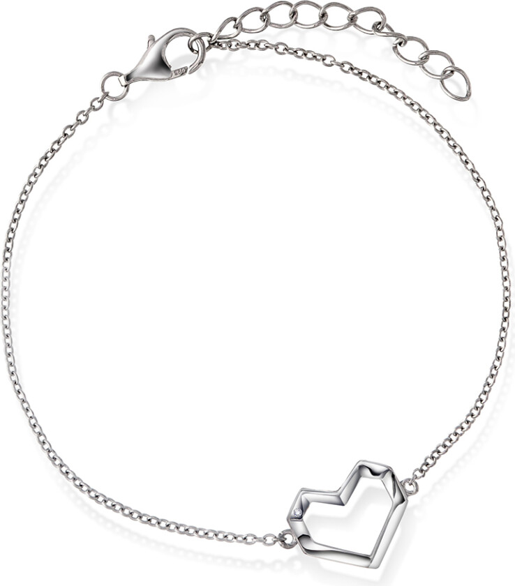 Armbånd i 925 sølv med hjerte