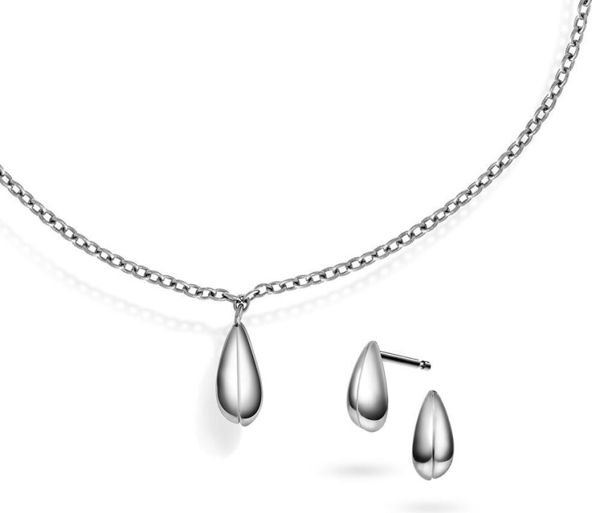 Armbånd og øredobber i 925 sølv med dråpe