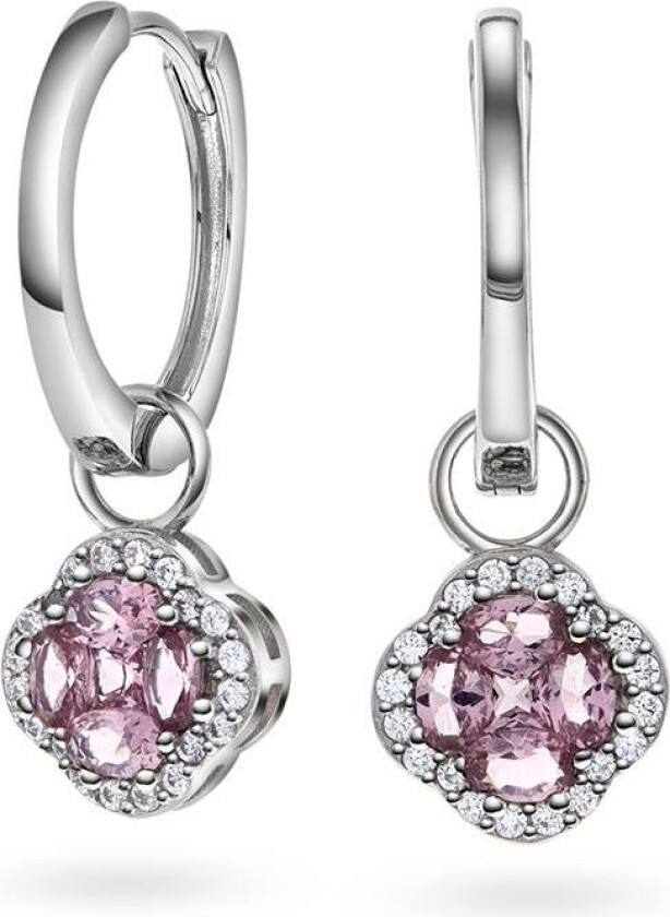 Ivy øreringer i 925 sølv med rosa zirkonia
