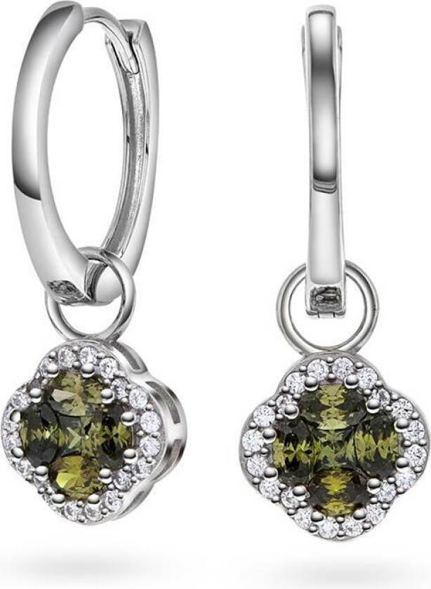Bilde av Ivy øreringer i 925 sølv med oliven zirkonia