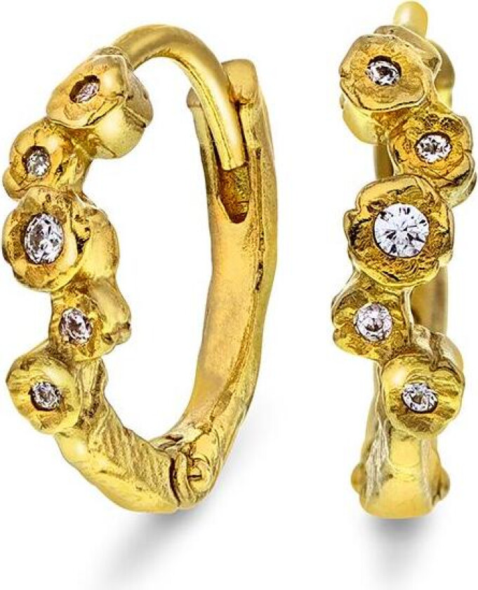 Frost øreringer i forgylt 925 sølv med zirkonia