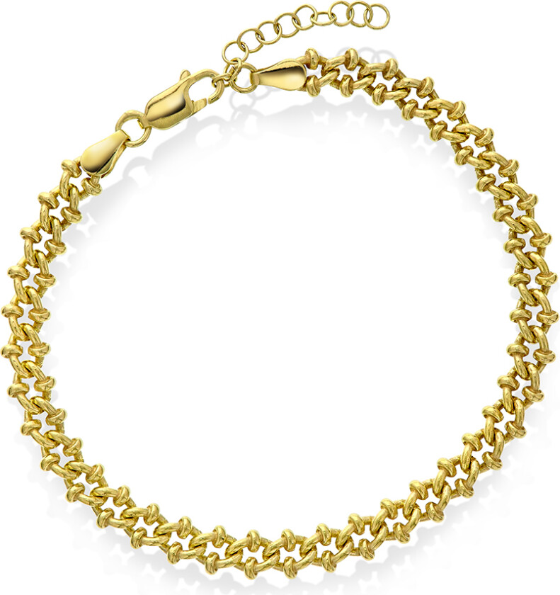 Armbånd i forgylt 925 sølv, 21 cm