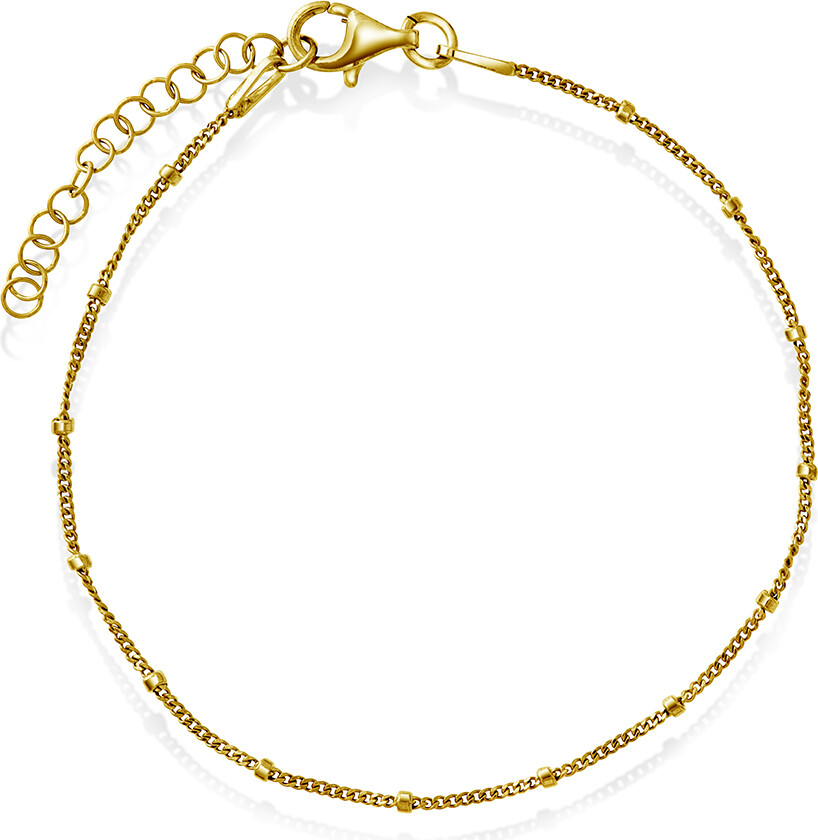 Panser armbånd i 925 forgylt sølv med kuler, 19 cm