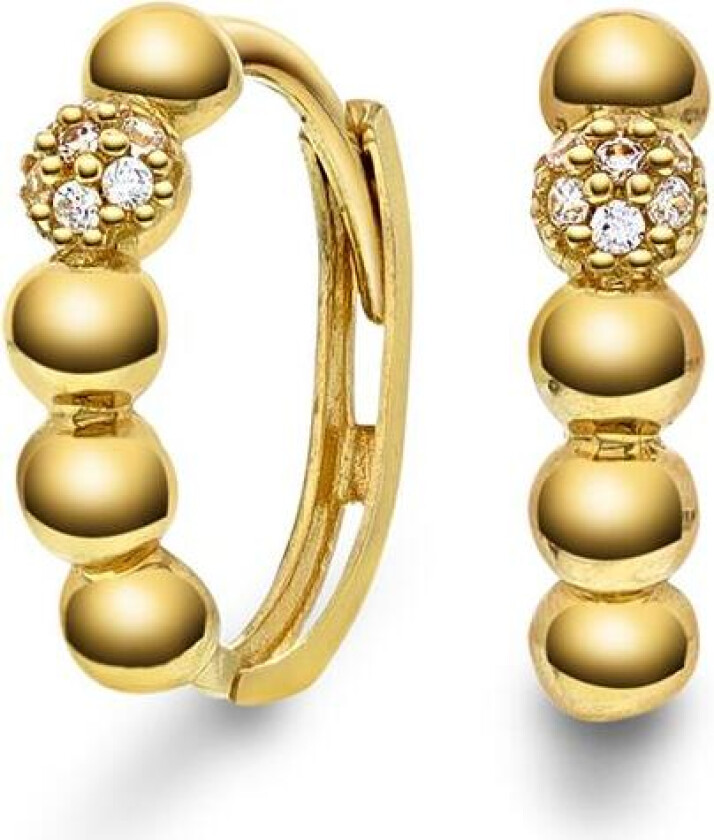 Bilde av Øreringer i 585 gult gull med zirkonia