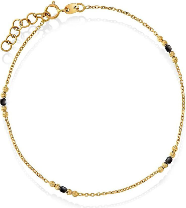 Armbånd i 585 gult gull med kuler, 20 cm