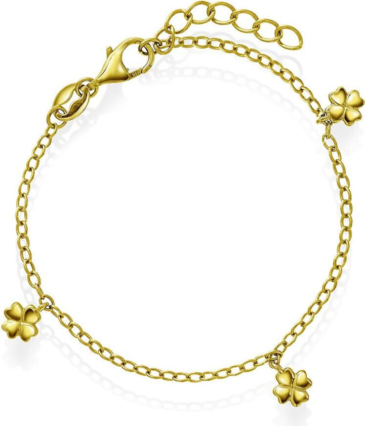 Armbånd til barn i forgylt 925 sølv med firkløver