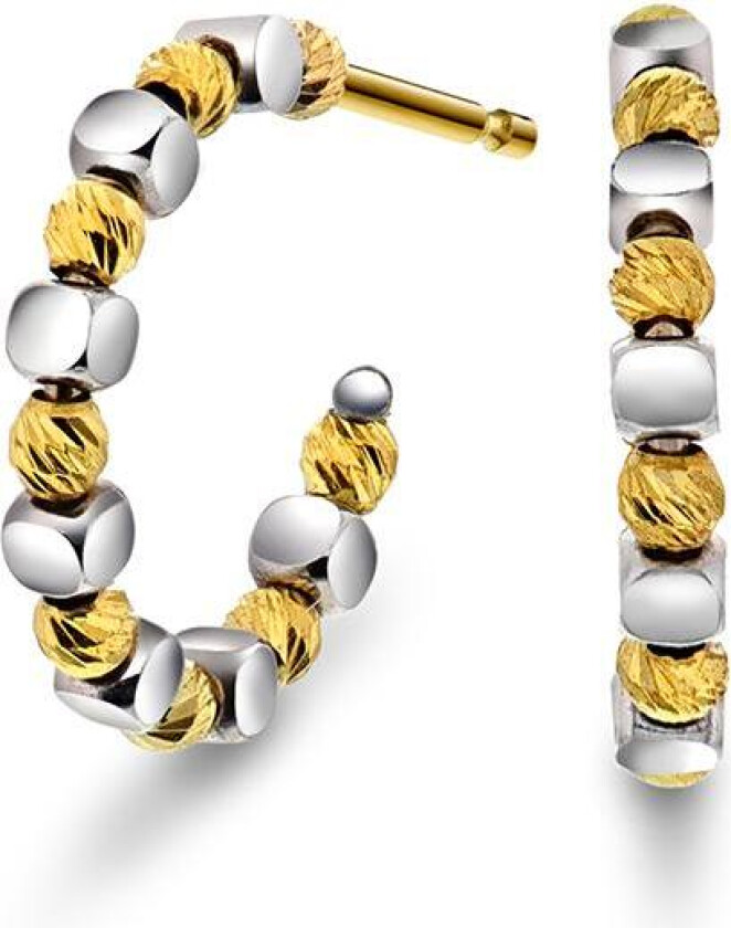 Øreringer i flerfarget 585 gull med kuler