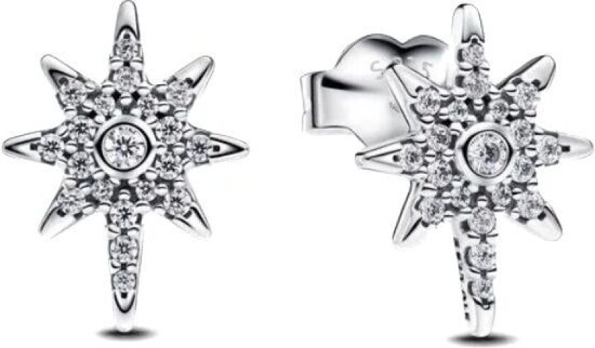 Øredobber i 925 sølv med nordstjerne