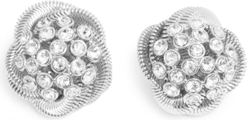 Tone Damli by A&C, Ring my Bell klips-øredobber i stål med krystaller