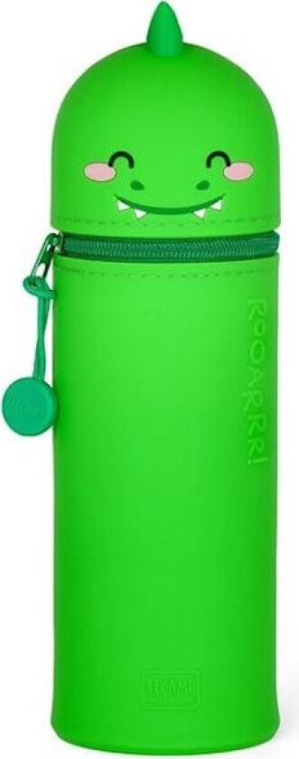 Pennal Dino Av Silikon Med Glidelås 18,5 cm Kawaii