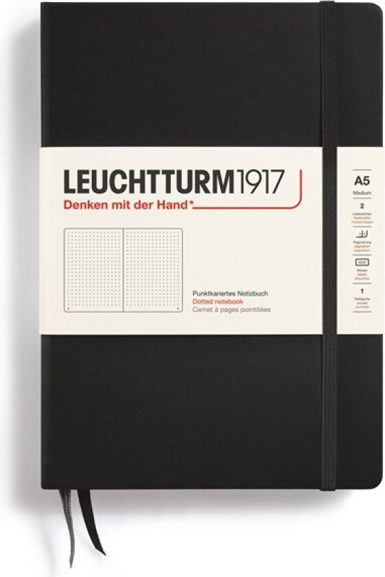 Notatbok A5 Hard Prikket Svart Leuchtturm1917