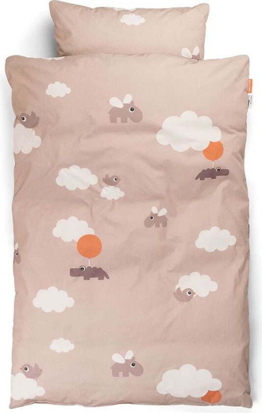 Sengesett Happy Clouds, Rosa - Sengesett - Bomull