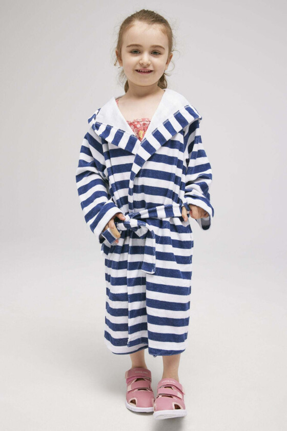 Badekåpe, Navy white, 4 år - Badetøy