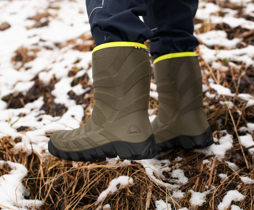 Ultra Fôrede Gummistøvler, Khaki/Svart, 33 - Gummistøvler - Polyester,PU,Ull