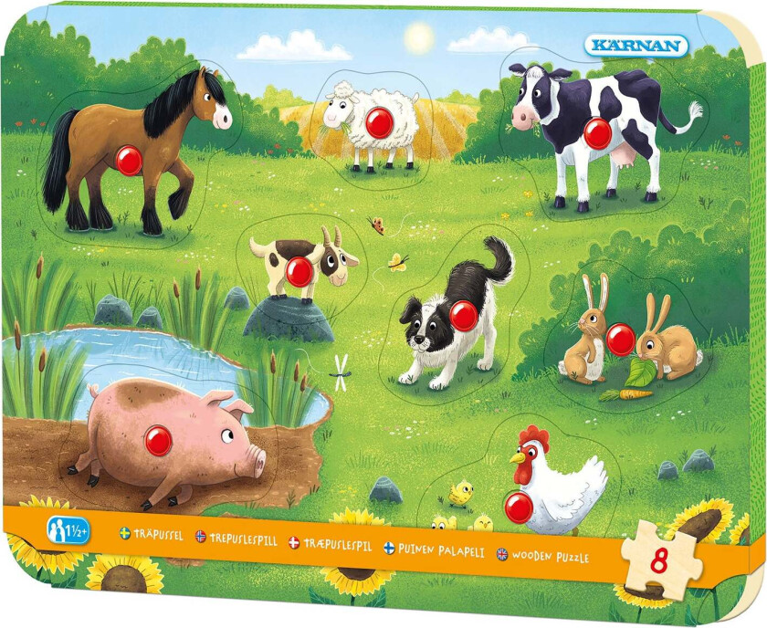 Kärnan Puslespill På Bondegården 8 Brikker - Barnepuslespill