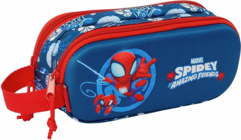 Spidey and His Amazing Friends 3D Dobbeltpennal, Blå - Pennal - Polyester