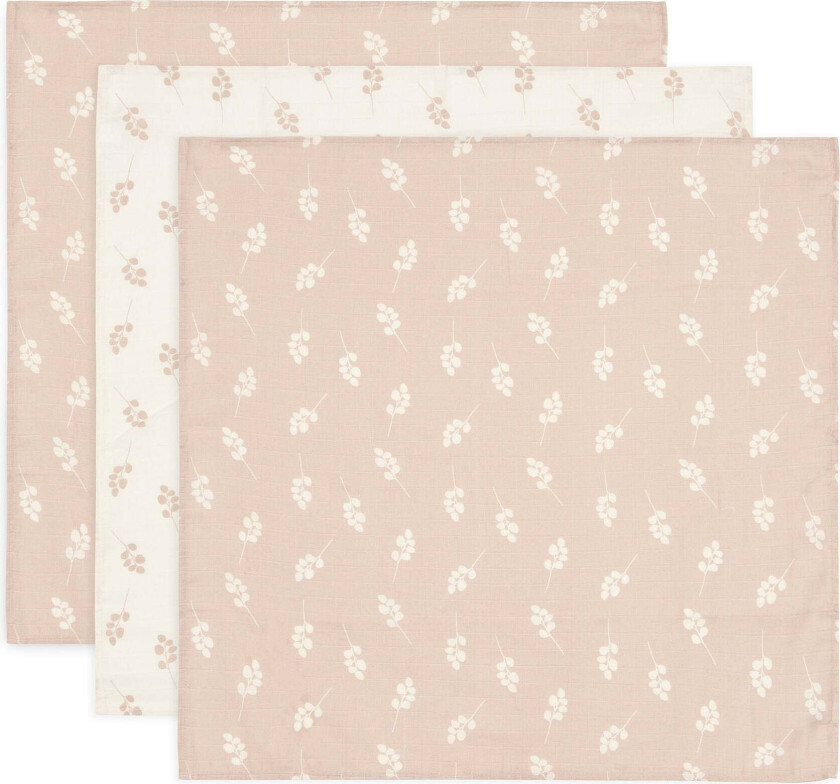 Musselinteppe 3-Pack, Twig Wild Rose - Gulpekluter & Babytepper - 100% Bomull