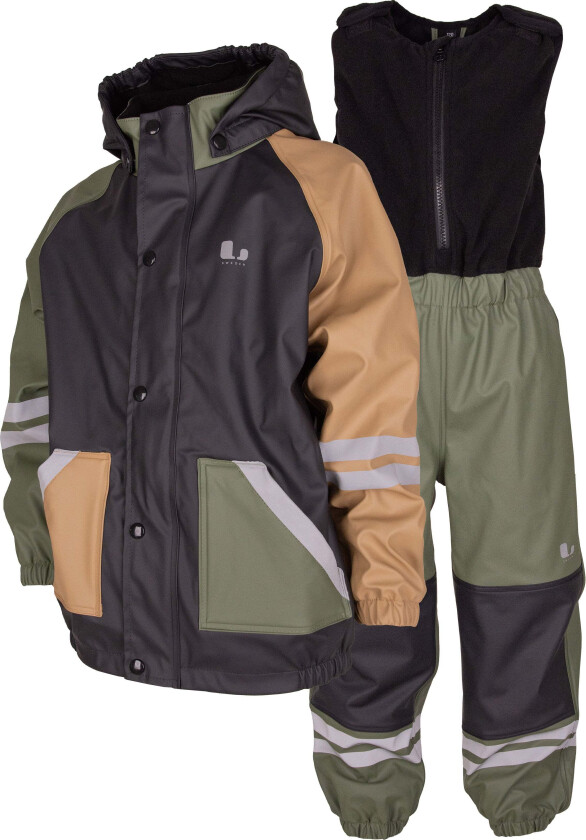 Fagerhult Fôret Regnsett, Anthracite/Green, 80 - Regntøy - 100% Polyester