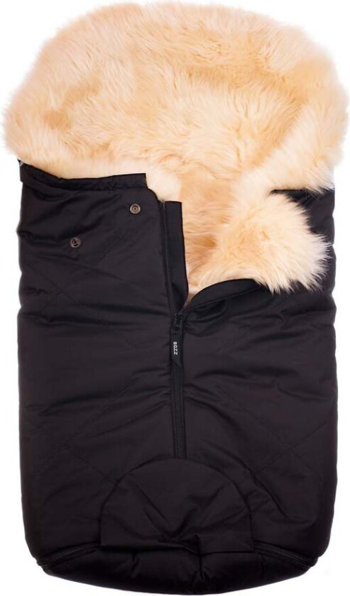 Lammeskinnspose Small Langhåret, Black/Nature - Lammeskinnsposer - Nylon