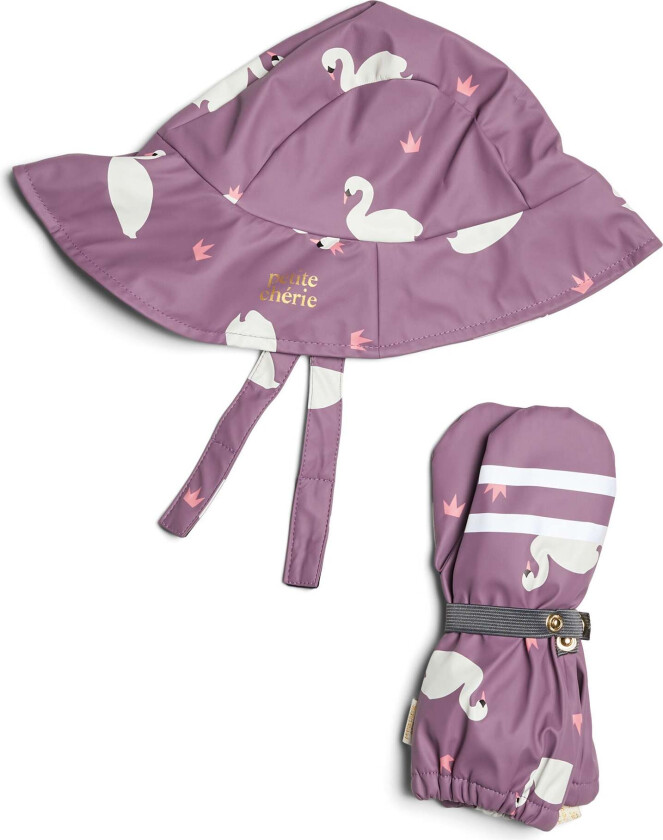 Lyon Sydvest & Forede Votter, Swan Grapeade, 6-8 år - Regnvotter & Sydvester - 100% Polyester