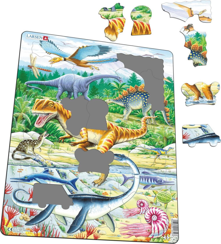 Dinosaurer Rammepuslespill 35 Brikker - Barnepuslespill