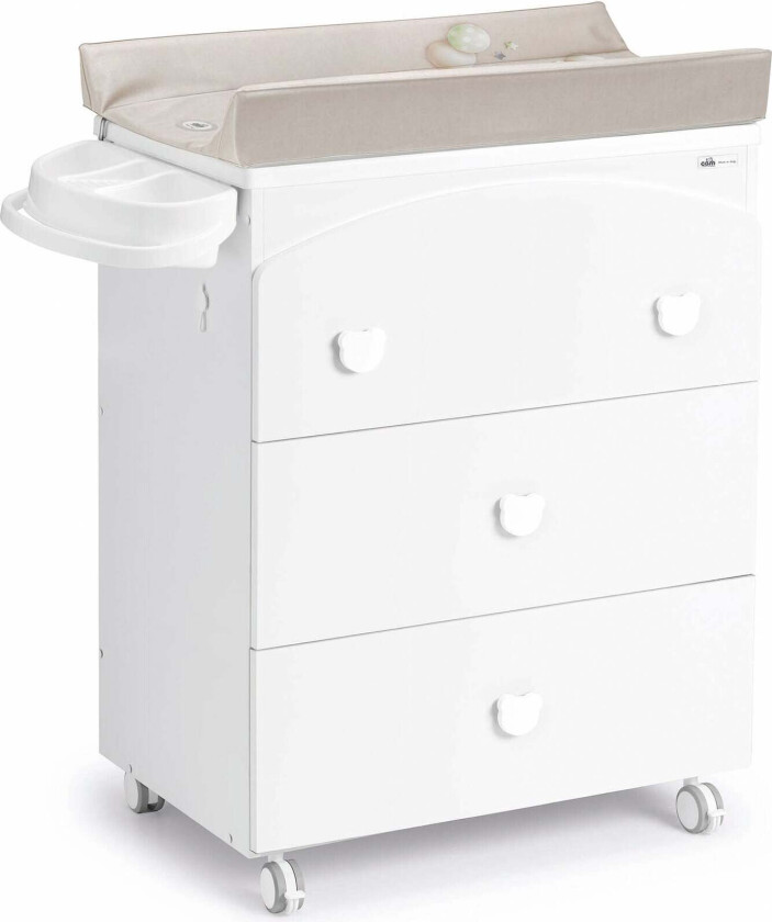 Cassettiera Stellebord, Hvit/Beige - Gulvstellebord & Stellekommoder