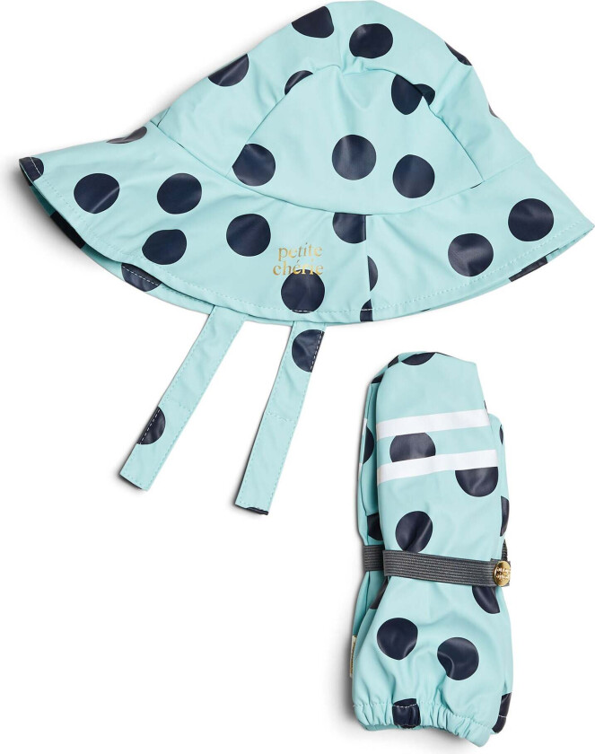 Lyon Sydvest & Forede Votter, Dots Icy Morn, 0-2 år - Regnvotter & Sydvester - 100% Polyester