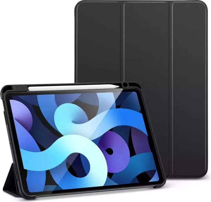 iPad 10.9" (2022) / Air (2022 / 2020) ESR Rebound Deksel Med Apple Pencil Holder - Svart