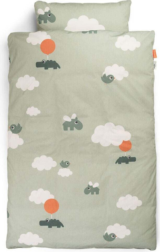 Sengesett Happy Clouds, Grønn - Sengesett - Bomull