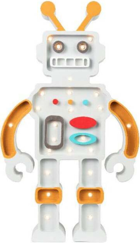 Lampe Robot, Metallisk Grå - Nattlamper