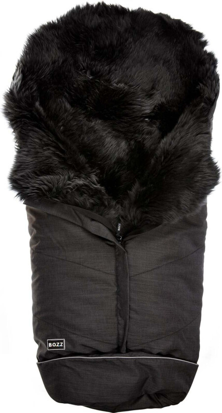 Lammeskinnspose Langhåret, Black Melange/Grey - Lammeskinnsposer - Nylon