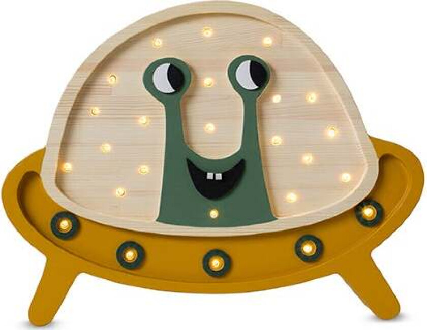 Lampe UFO, Sennepsgul/Tre - Nattlamper