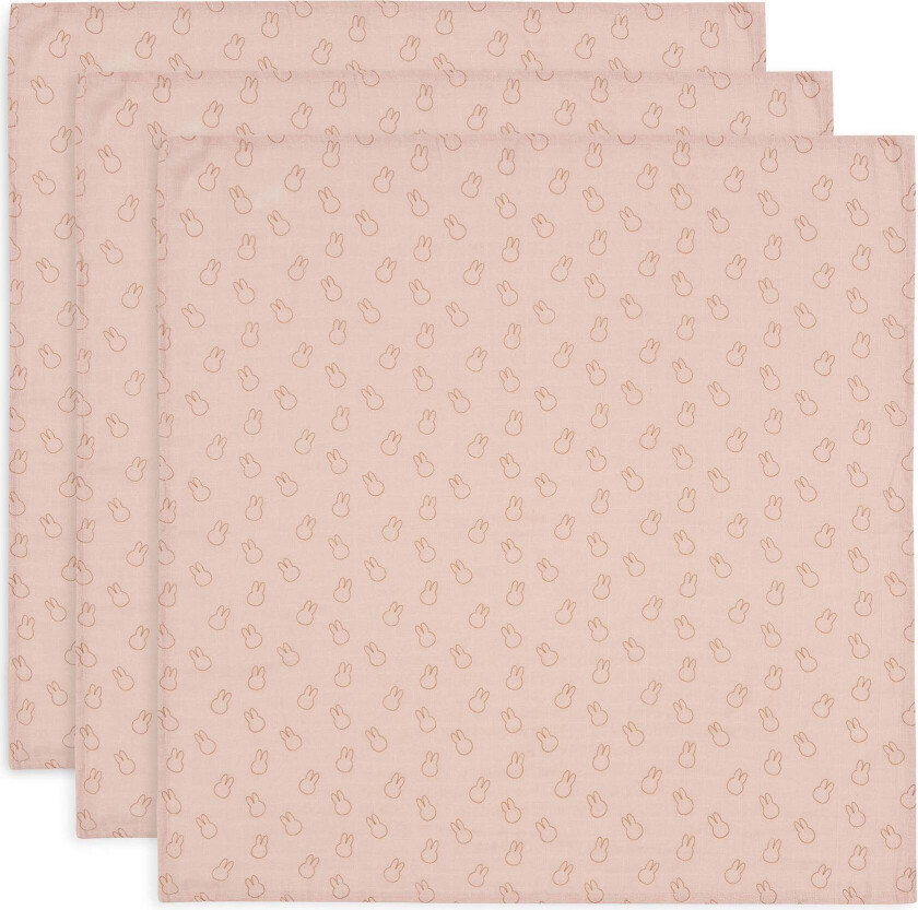 Musselintepper Miffy 3-Pack, Wild Rose - Gulpekluter & Babytepper - 100% Bomull