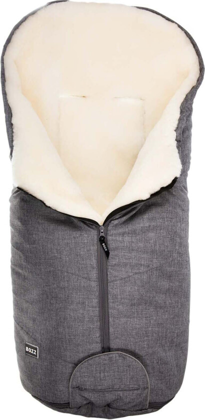 Lammeskinnspose Klipt, Grey Melange/White - Lammeskinnsposer - Nylon