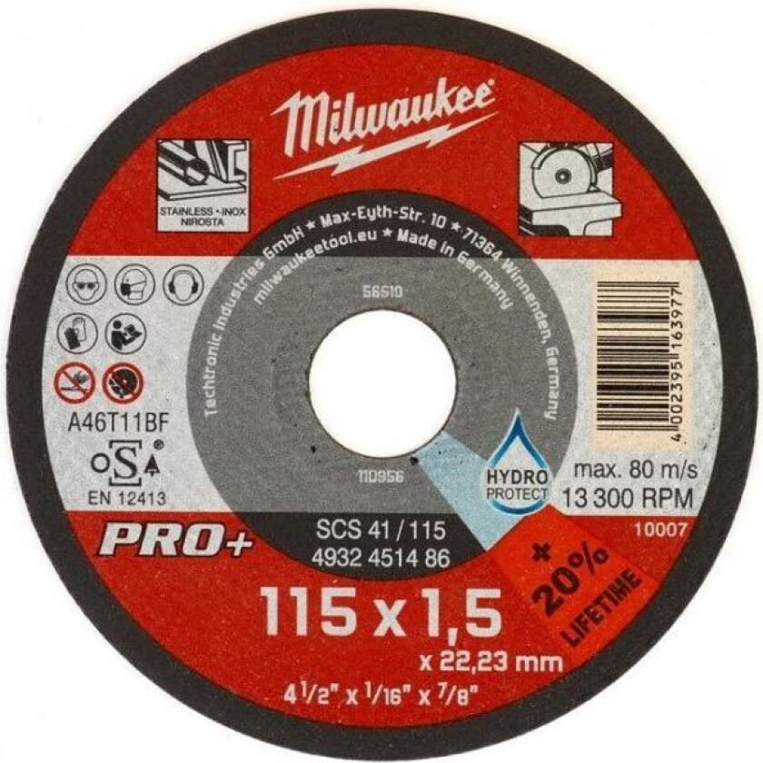 SCS 41 PRO+ Kappeskive 115x1,5 mm