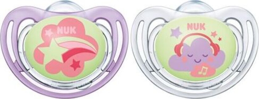 Freestyle Night & Day 0-6 Måneder Smokk 2-pack, Lilla - Smokker