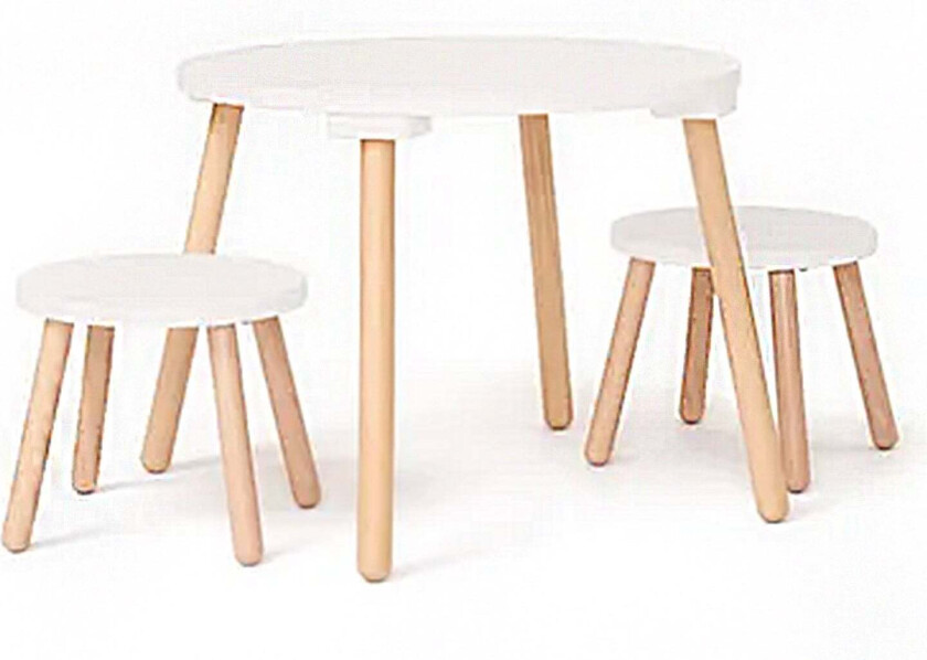 Kids Concept Bord og Stoler, Hvit - Bord