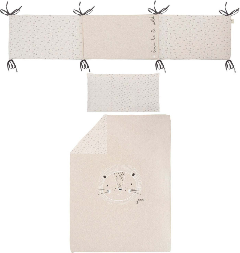 Bilde av BimbiCasual Sengekant Og Putetrekk, White/Linen - Sengekanter