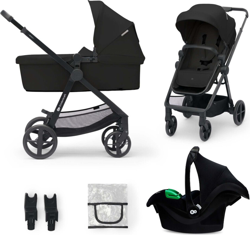 3-i-1 NEWLY Kombivogn Travelsystem, Classic Black -  Duovogner