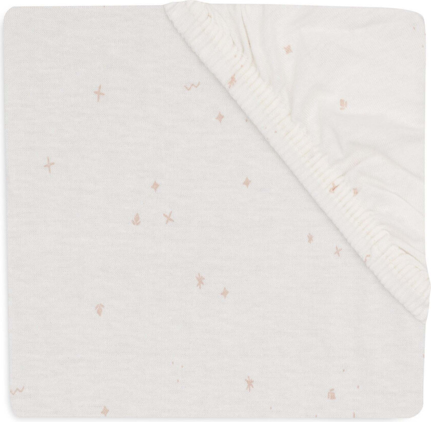 Stretchlaken Twinkling 60x120, Off white/Wild Rose - Laken - 100% Bomull