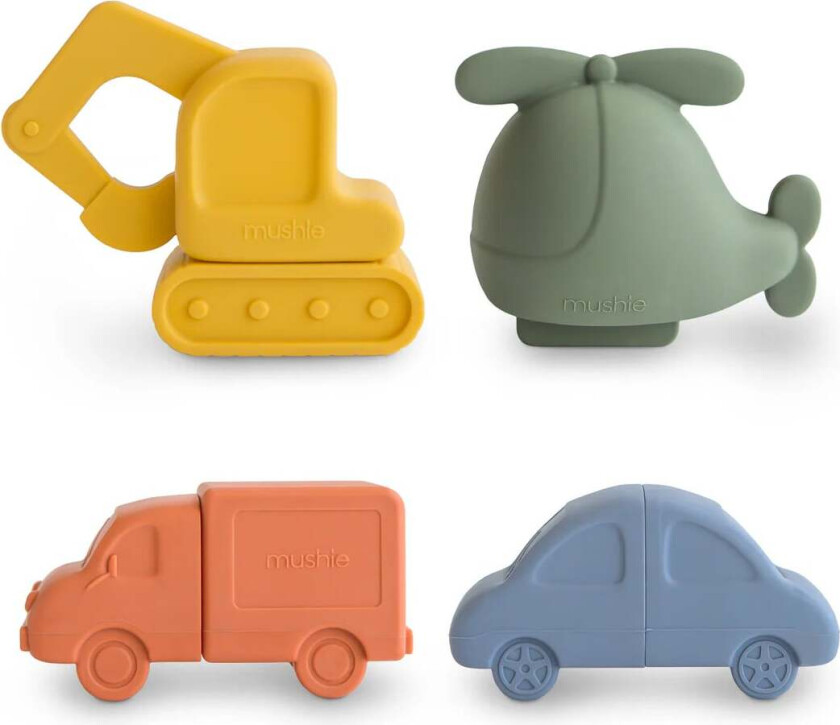 Badeleker Kjøretøy 4-Pack - Badeleker - Silikon